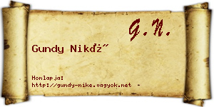 Gundy Niké névjegykártya
